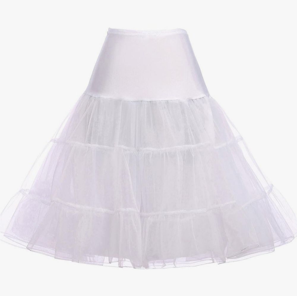 🔸️White Rockabilly Style Petticoat Underskirt Small